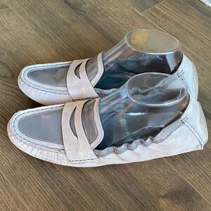 Cole Haan Women’s Grey Suede and Patent Leather Slip on Loafers 9 1/2